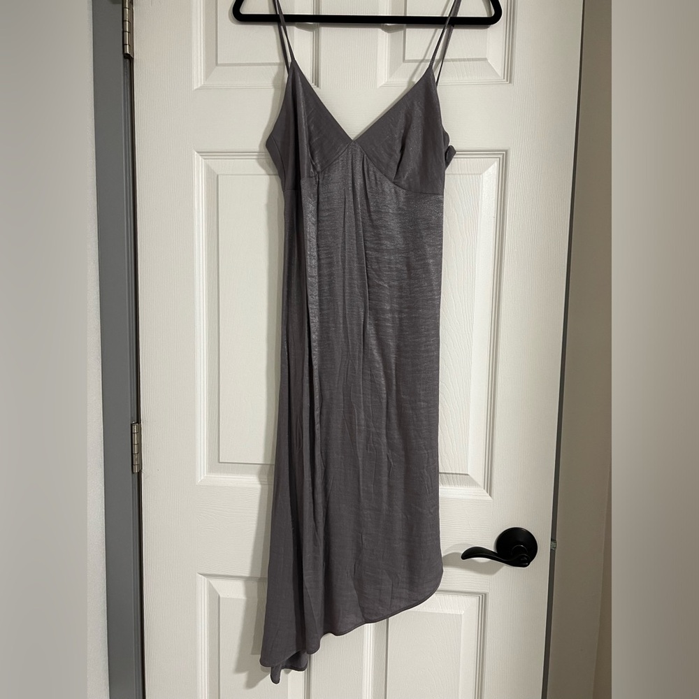 Anthropologie metallic lilac slip dress Size 0